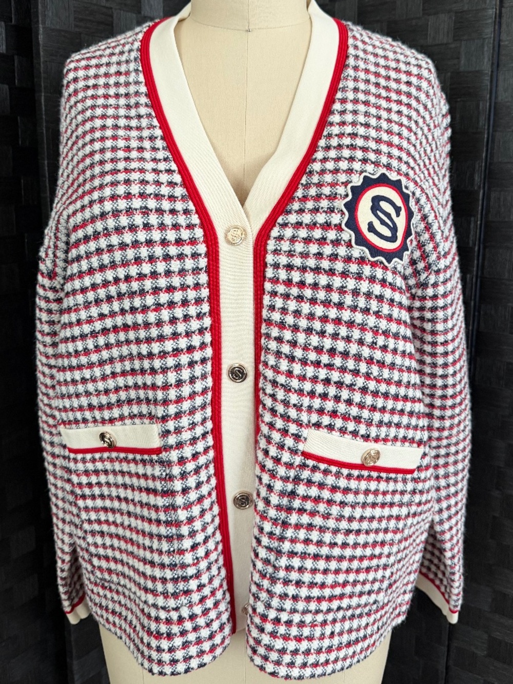 Sandro plaid sweater US size 10